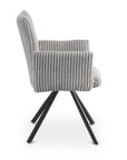 Lot de 2 chaises pivotantes en velours gros côtelé gris HOLLY