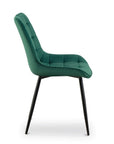 Lot de 4 chaises capitonnées en velours vert SOREN