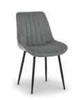 Lot de 4 chaises en tissu gris LOREVA