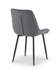 Lot de 4 chaises en tissu gris LOREVA