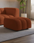 Pouf en tissu bouclette terracotta AELIS