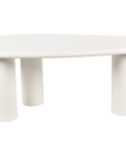 Table à manger asymétrique blanc 8 personnes 200cm AVELINE