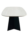 Table à manger en céramique blanc pieds noir 8 personnes 200cm ZELLY