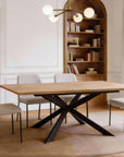 Table à manger extensible couleur bois 10 personnes 160-200 cm ODINE
