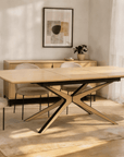 Table à manger extensible effet bois 10 personnes 160-220 cm OXANE