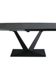 Table à manger extensible en céramique noire 8 personnes 120-180 cm ELIAD