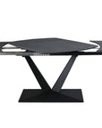 Table à manger extensible en céramique noire 8 personnes 120-180 cm ELIAD