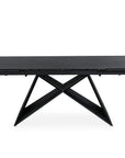 Table à manger extensible en céramique noire effet marbre 12 personnes 180-260 cm GABRIEL