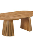 Table à manger ronde extensible en bois clair 120-200cm HEKA