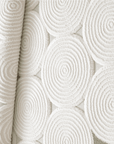 Tapis à motifs rond blanc écru 192 x 290 cm CLARA