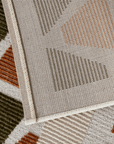 Tapis beige à motifs géométriques verts et terracotta 160 x 230 cm IONA