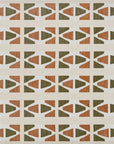 Tapis beige à motifs géométriques verts et terracotta 200 x 290 cm IONA