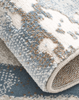 Tapis beige et bleu à motifs graphiques 160 x 230 cm MOSCOU