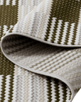 Tapis blanc à motifs carrés verts 200 x 290 cm THEOA