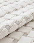Tapis blanc écru à formes carrées 192 x 290 cm LERIS