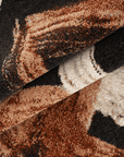 Tapis marron avec motifs géométriques beige et cuivre 160 x 230 cm ILYA