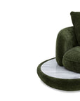Canapé 4 places en velours tissé vert olive DARIUS