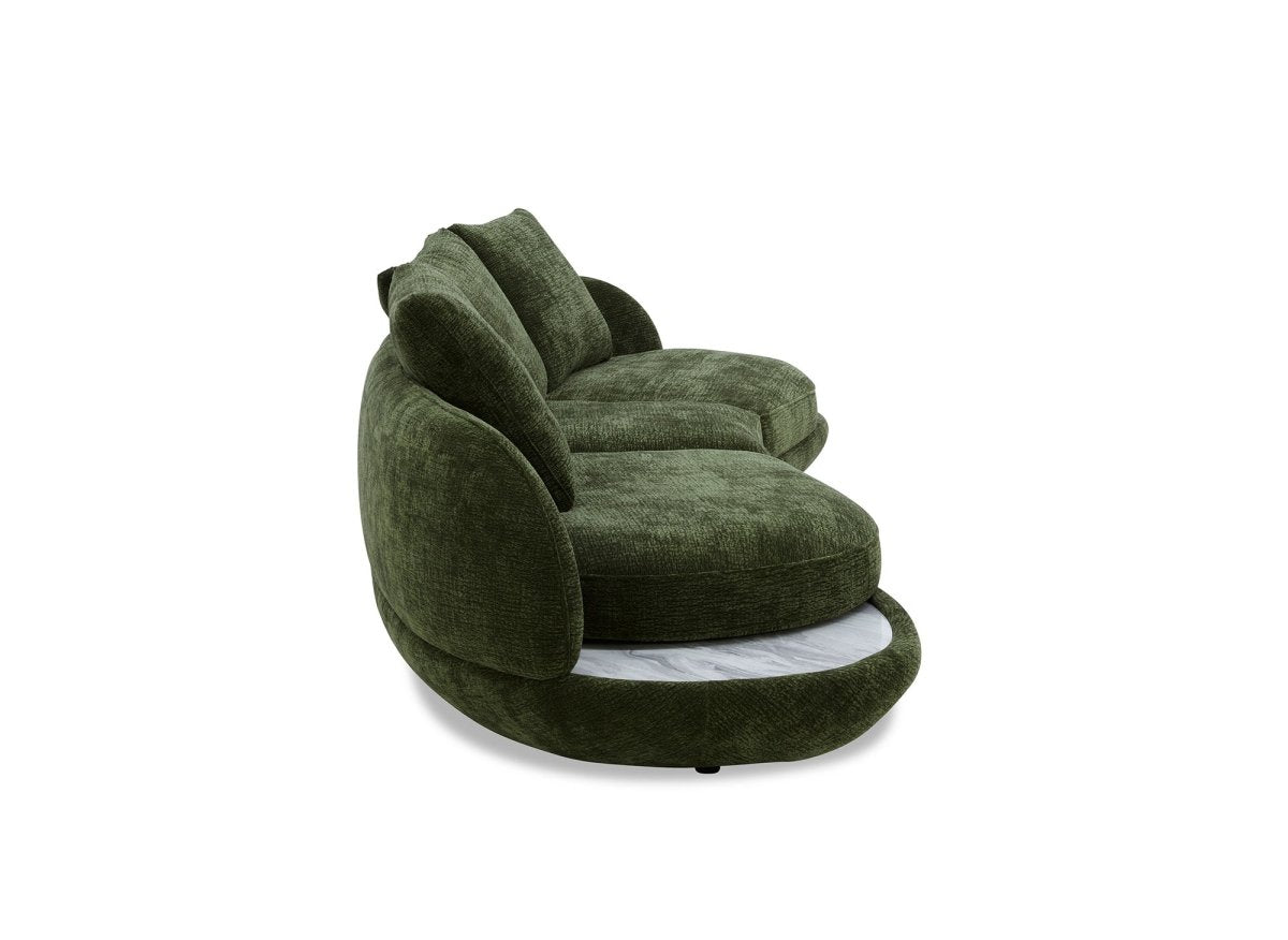 Canapé 4 places en velours tissé vert olive DARIUS