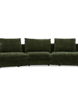 Canapé 4 places en velours tissé vert olive DARIUS