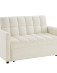 Canapé convertible 2 places en tissu bouclette écru JASPER