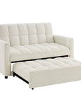 Canapé convertible 2 places en tissu bouclette écru JASPER