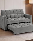 Canapé convertible 2 places en velours texturé gris JASPER