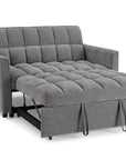Canapé convertible 2 places en velours texturé gris JASPER