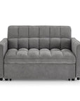 Canapé convertible 2 places en velours texturé gris JASPER