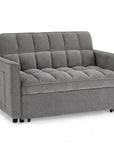 Canapé convertible 2 places en velours texturé gris JASPER