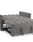Canapé convertible 2 places en velours texturé gris JASPER