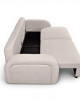 Canapé convertible 3 places en tissu texturé beige MAYORA