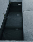 Canapé convertible 3 places en tissu texturé bleu MAYORA
