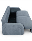 Canapé convertible 3 places en tissu texturé bleu MAYORA