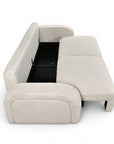 Canapé convertible 3 places en tissu bouclette écru MAYORA