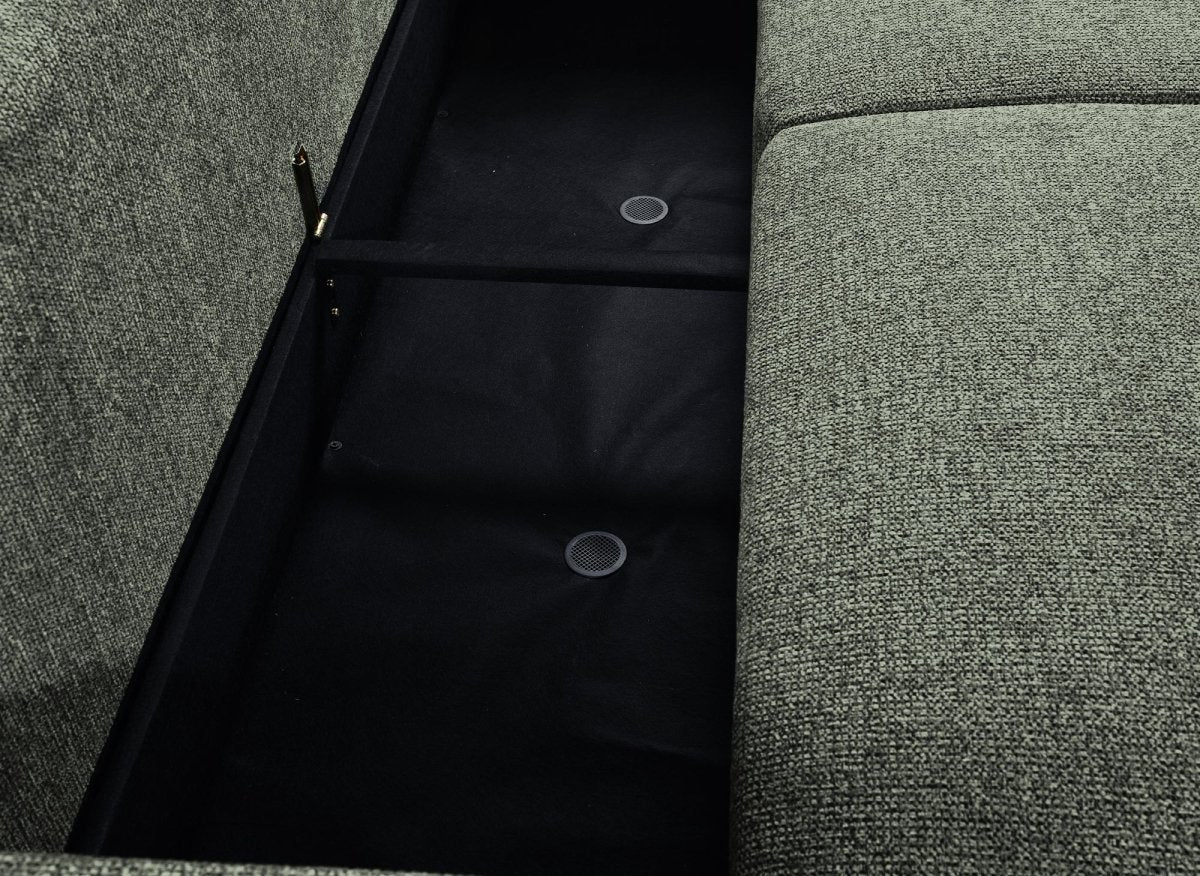 Canapé convertible 3 places en tissu texturé vert MAYORA