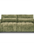Canapé convertible avec coffre 3 places en velours chiné vert olive RALYA