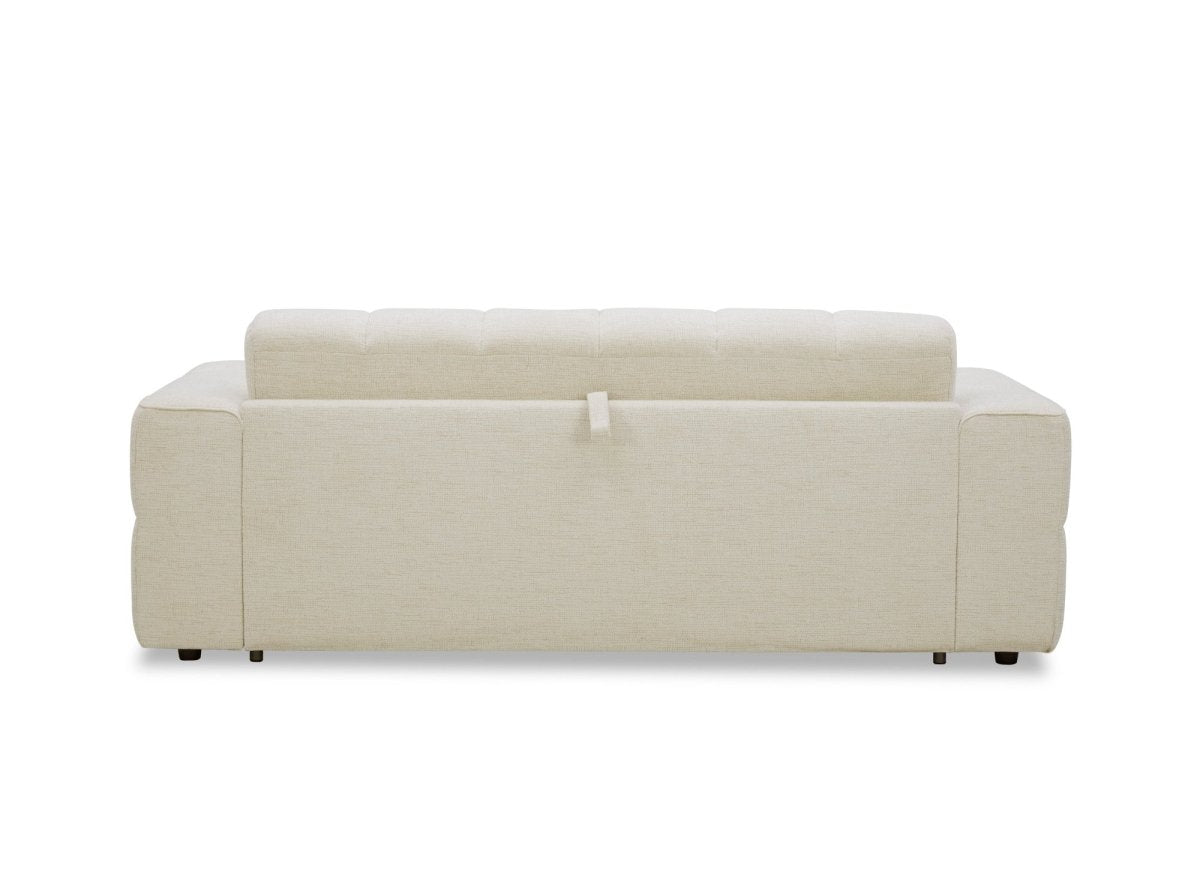 Canapé convertible express 3 places en velours texturé beige BASILE