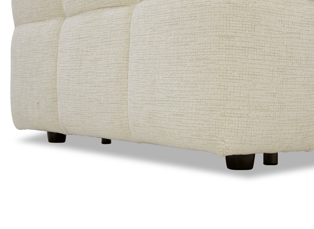 Canapé convertible express 3 places en velours texturé beige BASILE