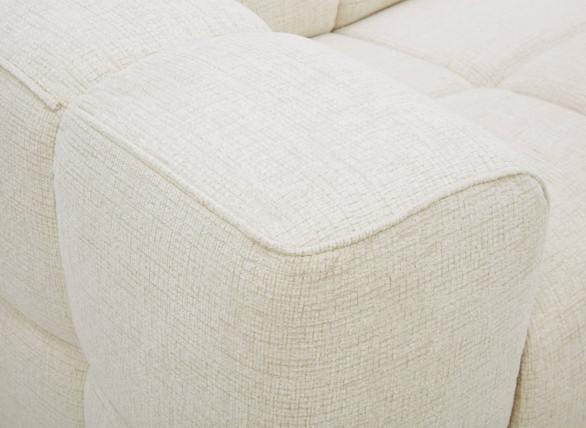 Canapé convertible express 3 places en velours texturé beige BASILE