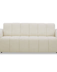 Canapé convertible express 3 places en velours texturé beige BASILE
