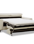 Canapé convertible express 3 places en velours texturé beige CALEB