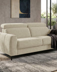 Canapé convertible express 3 places en velours texturé beige CALEB