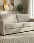Canapé convertible express 3 places en velours texturé beige CHIARA