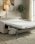 Canapé convertible express 3 places en velours texturé beige CHIARA