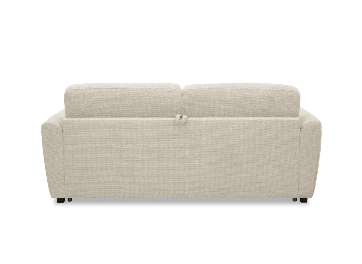 Canapé convertible express 3 places en velours texturé beige KALIANA