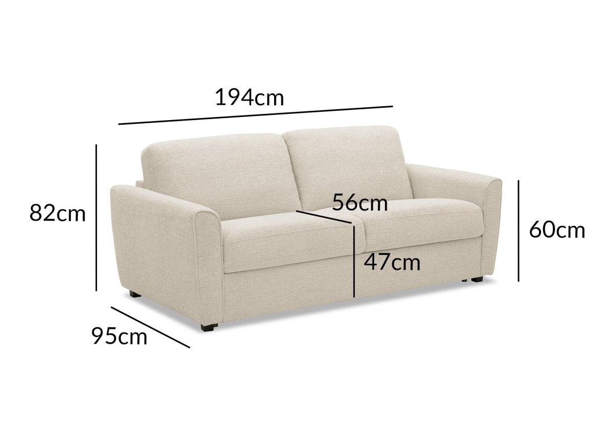 Canapé convertible express 3 places en velours texturé beige KALIANA