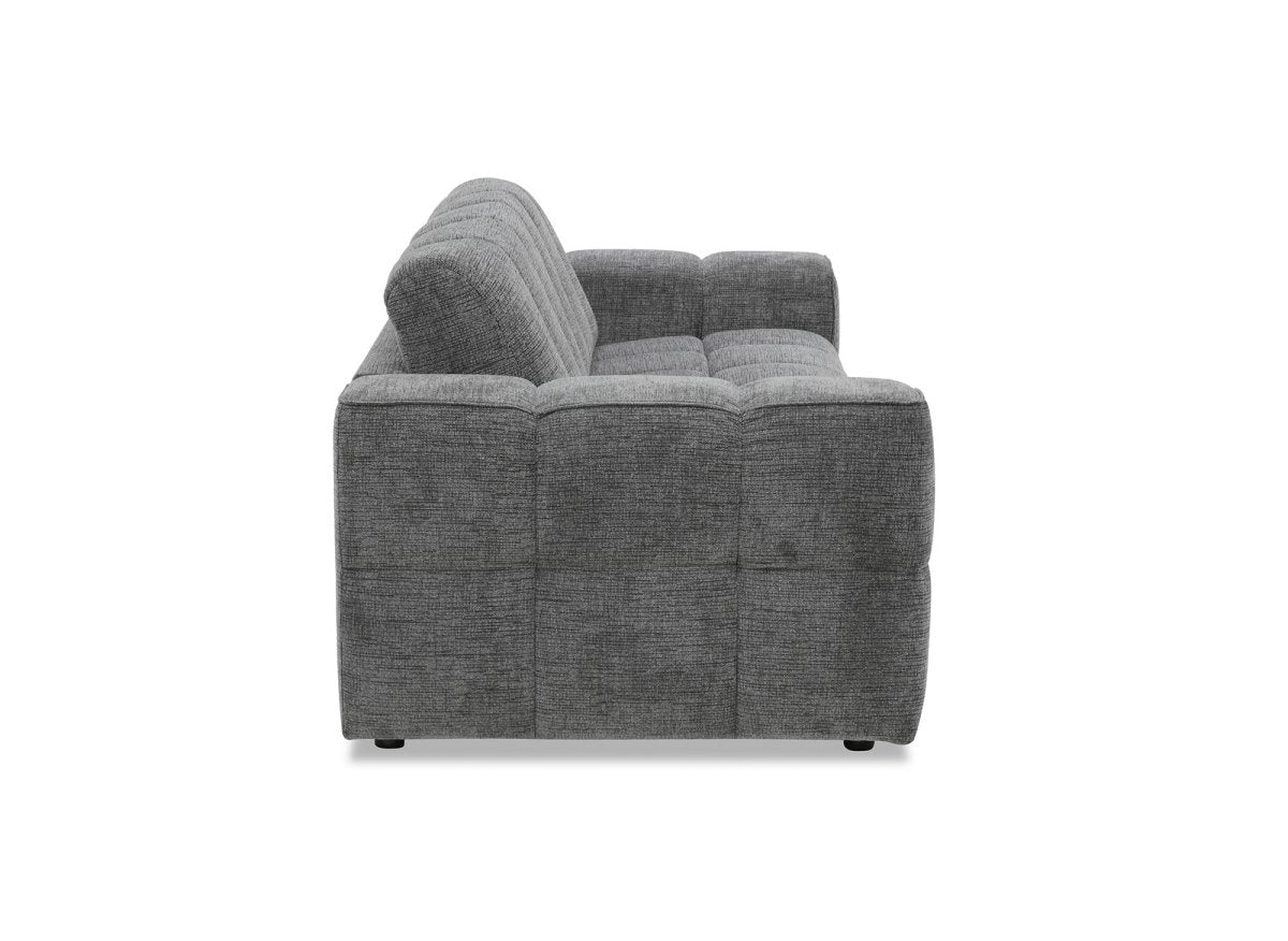 Canapé convertible express 3 places en velours texturé gris BASILE