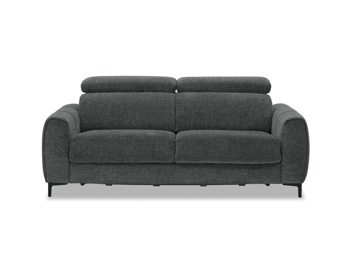 Canapé convertible express 3 places en velours texturé gris CALEB