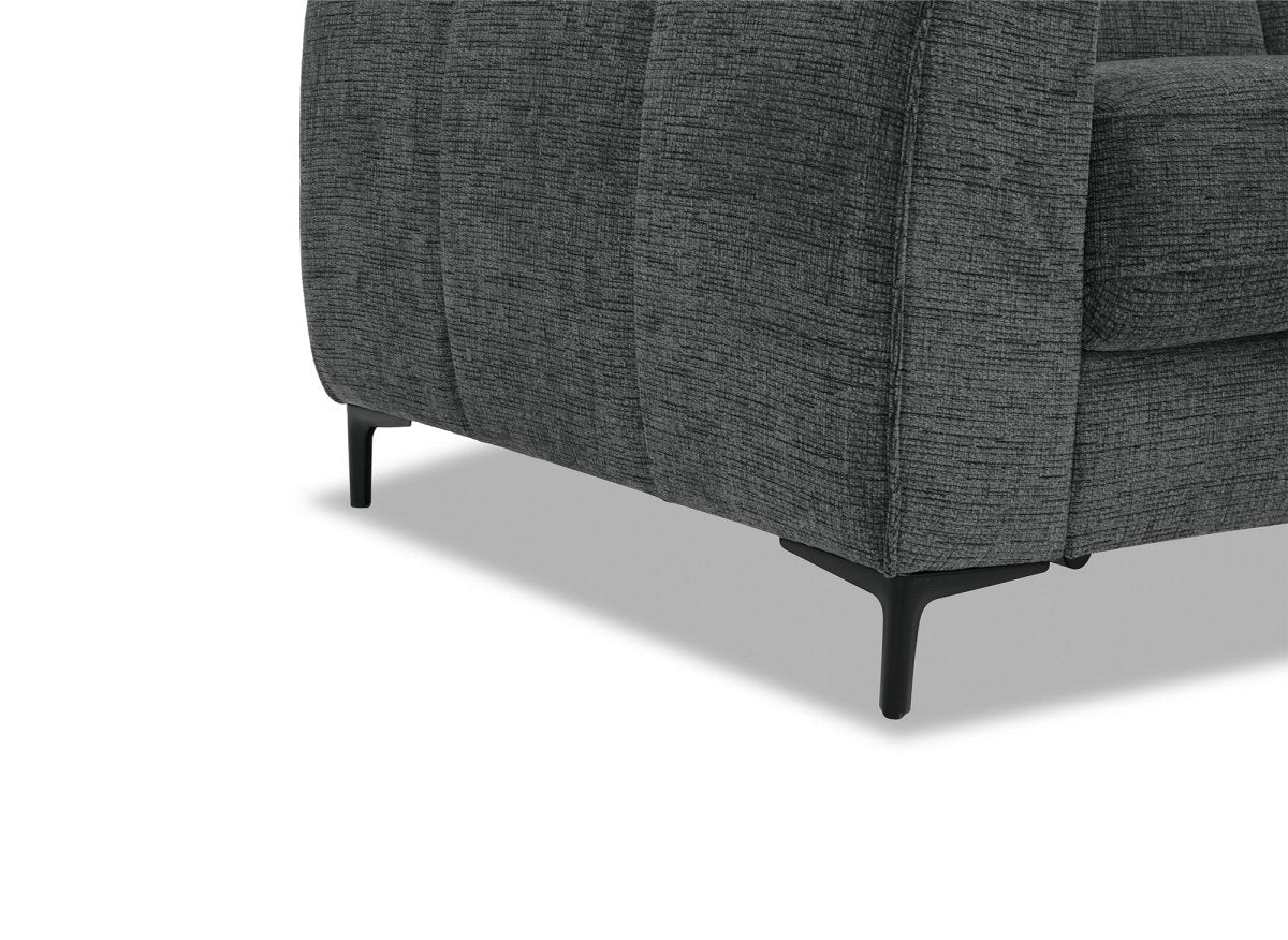 Canapé convertible express 3 places en velours texturé gris CALEB