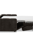 Canapé convertible express 3 places en velours texturé marron BASILE